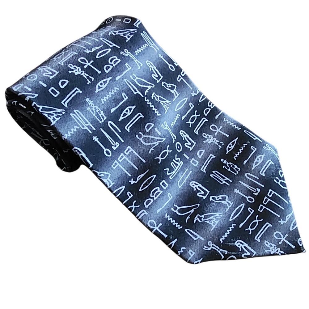 Grateful Dead 1996 classic printed Hieroglyphics pattern 100% Silk neck tie